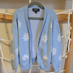 DKNY Blue and White Floral Girl's Cardigan